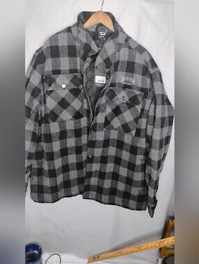 Death Row Records Wool Blend Plaid Flannel Jacket Snoop Dogg Tupac Men’s 5XL